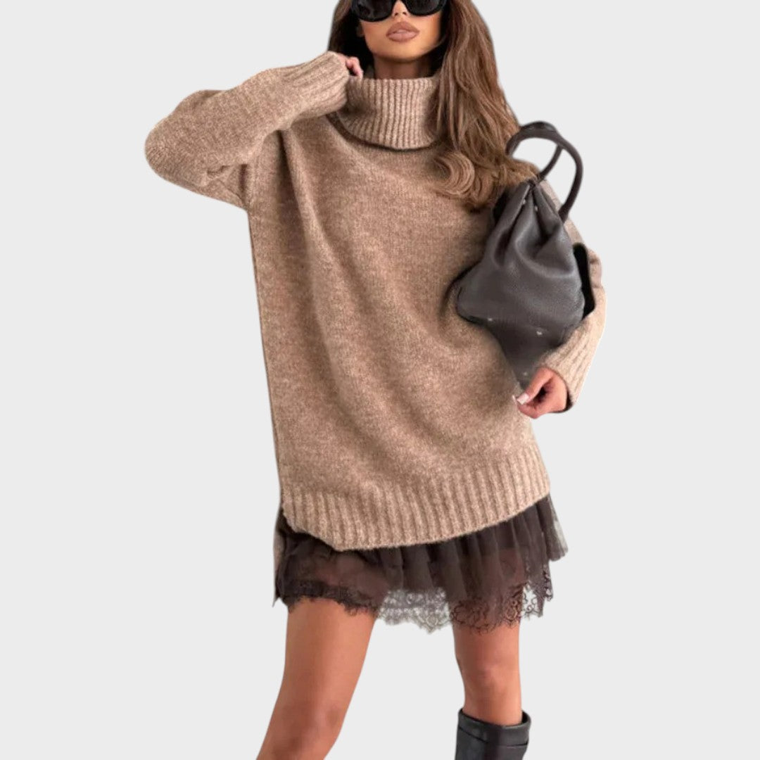 Pull Beige et Robe Marron / 3XL
