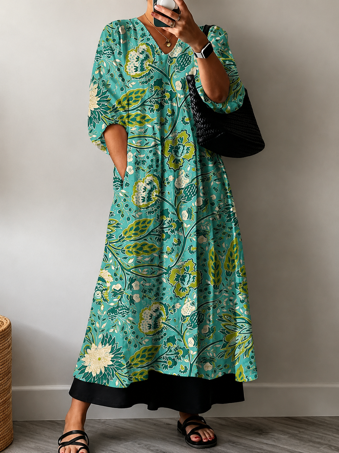 Vert floral / 3XL
